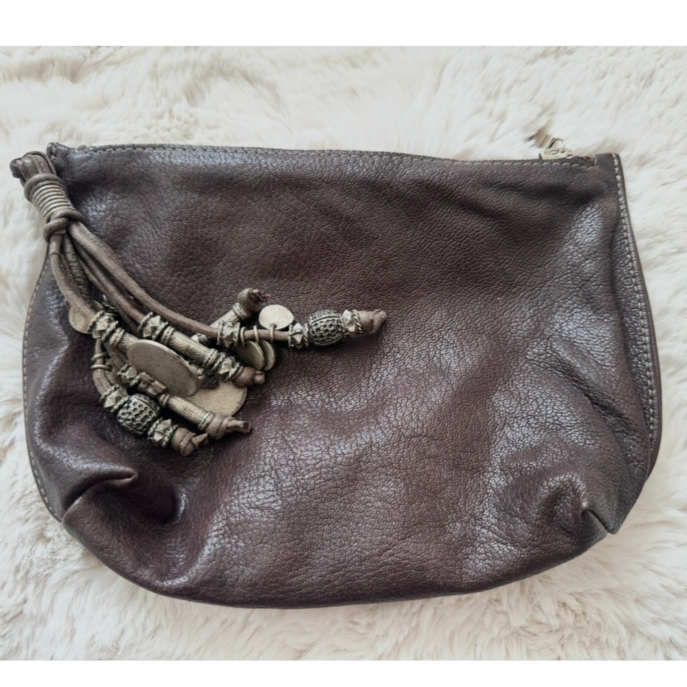 Tylie Malibu Chocolate Leather Wristlet